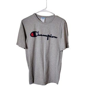 Champion Top Womens Small Velvet Logo Short Sleeve Gray